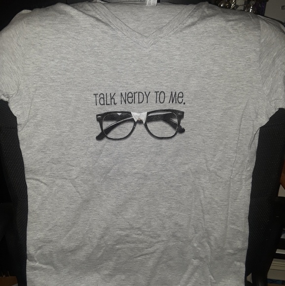 Tops - Talk Nerdy To Me Gray Shirt